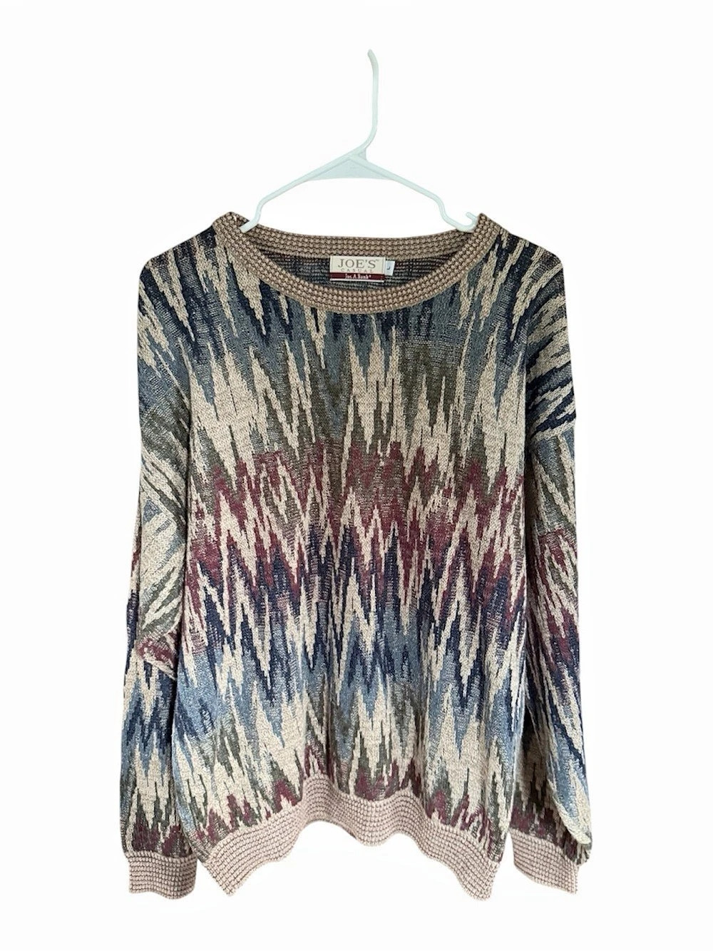 Vintage 90s Jos A Bank Joe's Casual Coogi Style 3D Knit Sweater Men's L